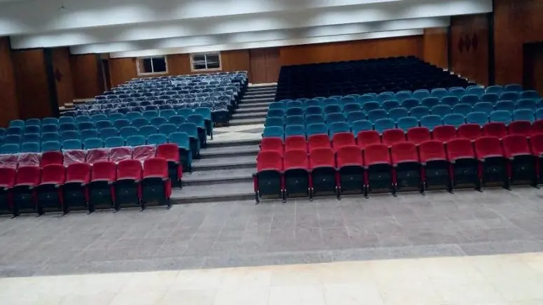 Completed auditorium seating at Aswan University theatre